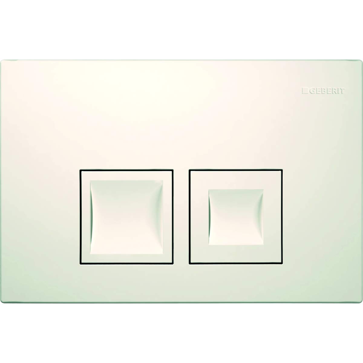 Geberit Betätigungsplatte Delta50 für WC-Spülkasten mit Betätigung von vorne, Betätigungsplatte für 2-Mengen-Spülung, weiß, Art.Nr. 115135111