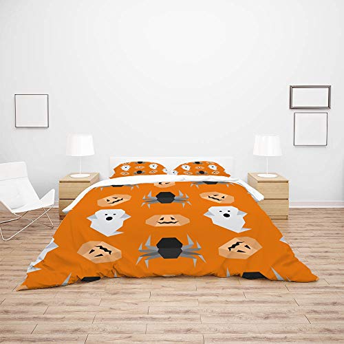 Housse de couette origami polyester King : parure de lit douce sans repassage - 4