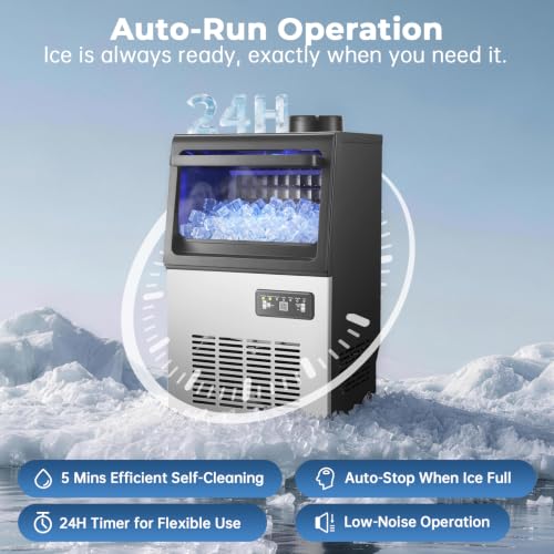 Image of 90lbs Commercial Ice Machine, 18lbs Storage for Bar and Kitchen