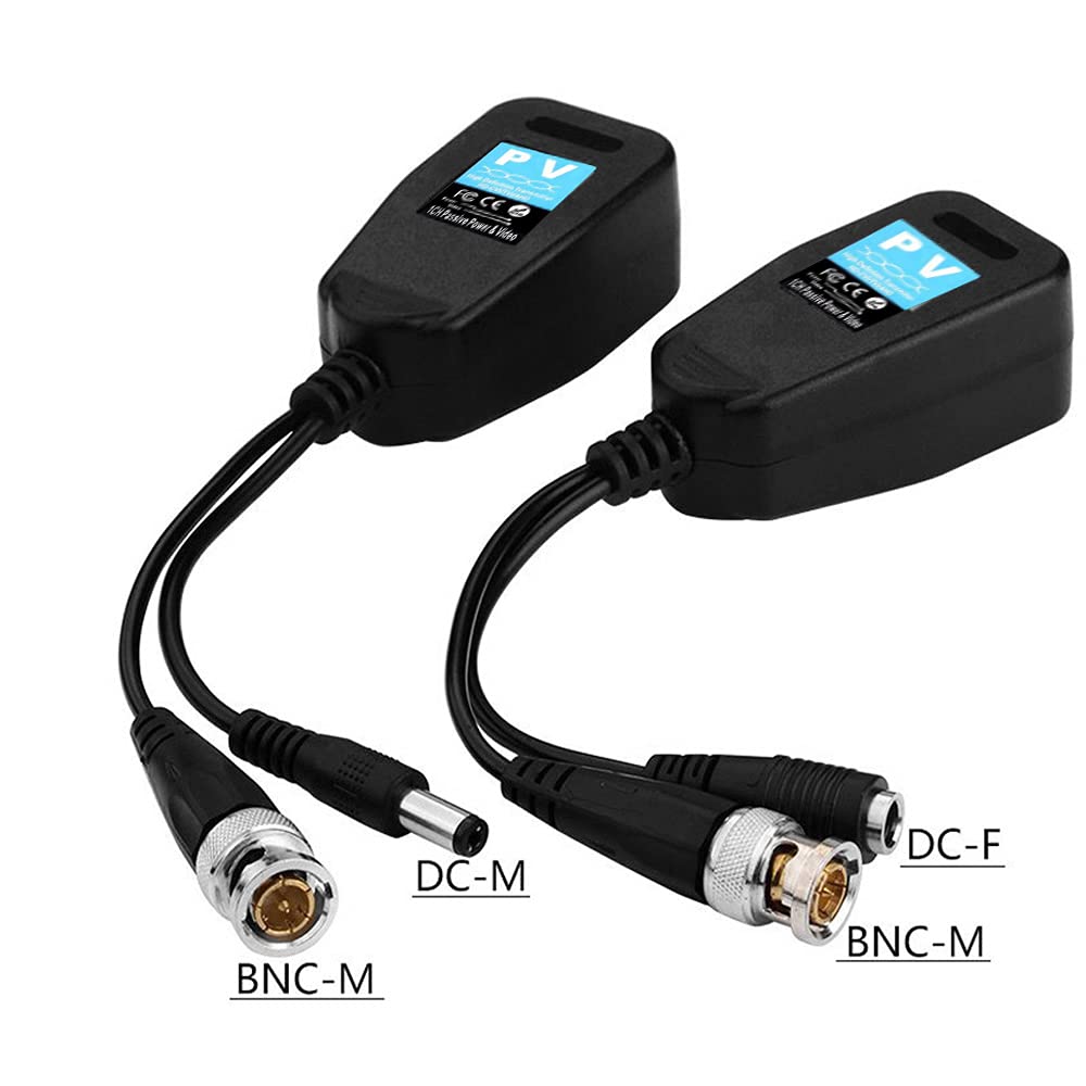 Passive Video Balun 12 Pairs RJ45 Transceiver Transmitter HD-CVI/TVI/AHD/CVBS with DC Built-in Transient Suppression Protection For 720P/960P/1080P/5MP CCTV Security DVR Surveillance Camera System