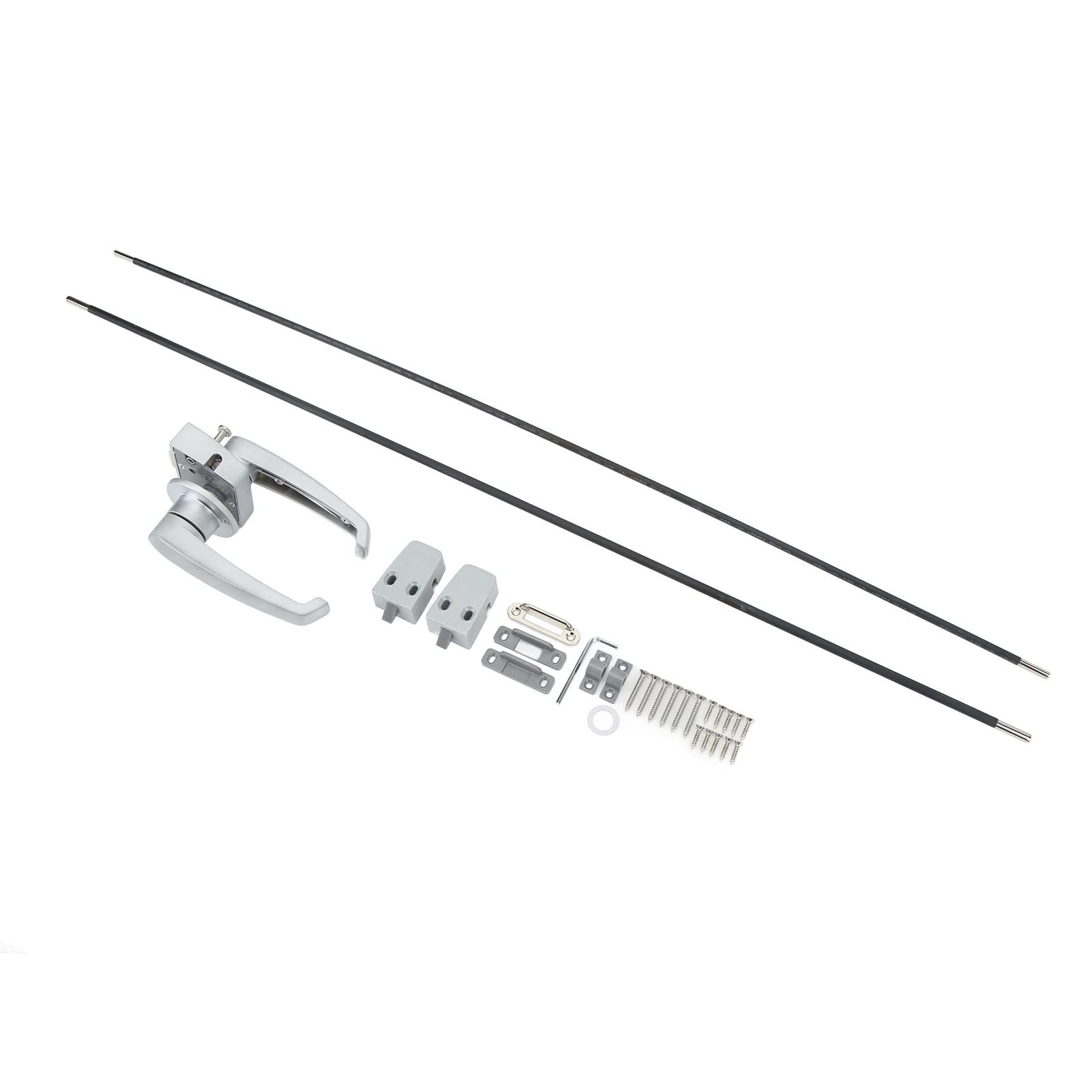 Manija de Puerta de Aleación de Aluminio con Cerradura de Palanca de Entrada de 3 Puntos para RV y Barco, Grosor de Puerta Interior de 15-20mm