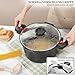 ROSSETTO Nudeltopf mit Siebeinsatz Kochtopf groß 28 cm Spargeltopf Induktion mit Siebdeckel Spaghettitopf Pastatopf 8 Liter Suppentopf, Aluguss keramikantihaftbeschichtet, schwarz