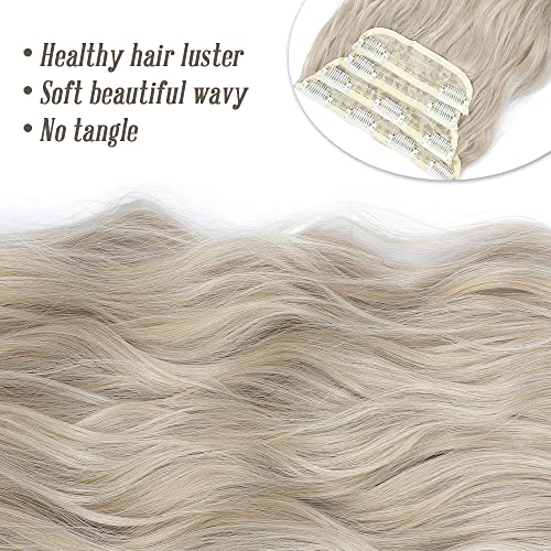 Hair Extensions Clip in 4pcs Pearl Blonde Hair Extension Long Wavy Full Head Clip in Hair Extension Synthetic Fiber Hair Pieces for Women - Image 4