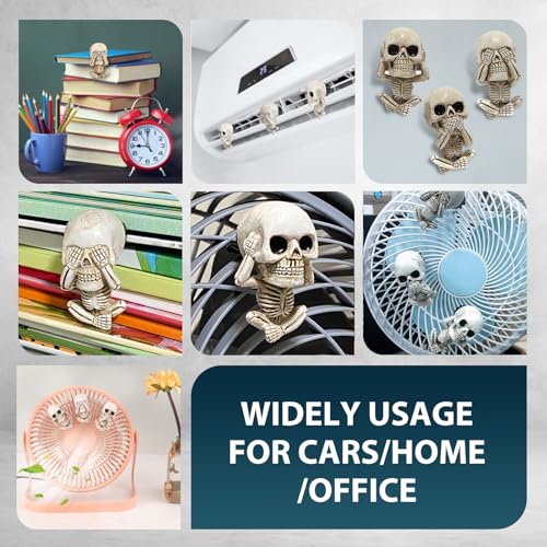 Image of 3 PCS Automotive Air Conditioner Outlet Diffuser, Halloween Skull Decoration Accessories, Automotive Multi-Functional Interior Accessories, Universal for Most Cars (Black)