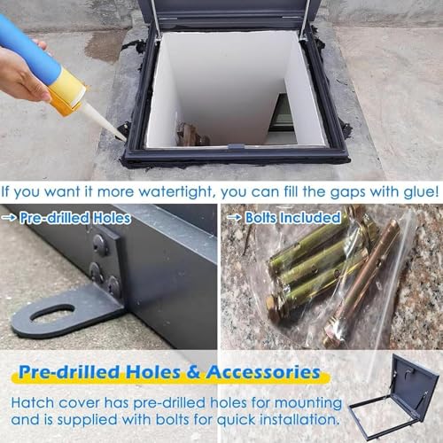 Tragaluz resistente a robos impermeable con panel de acceso de acero para tejados 7