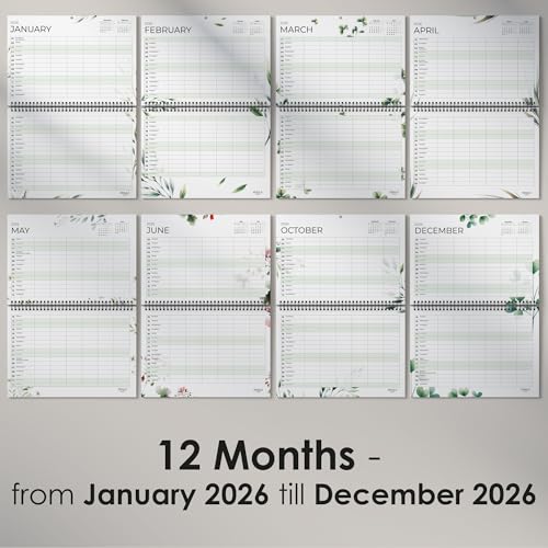 Family Planner 2026 Wall Calendar – Large Family Organiser up to December 2026 – Calendar with Columns for Appointments, School, Birthdays & Household Planning – Home & Office Organisation - Image 2