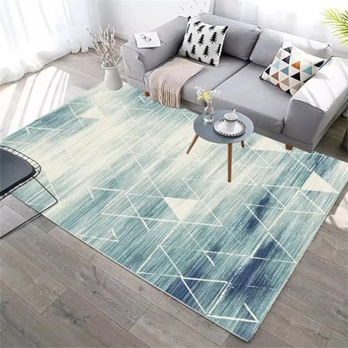 Tapis de chambre bébé complet et espace bureau tapis de sol design bleu lavable - 2