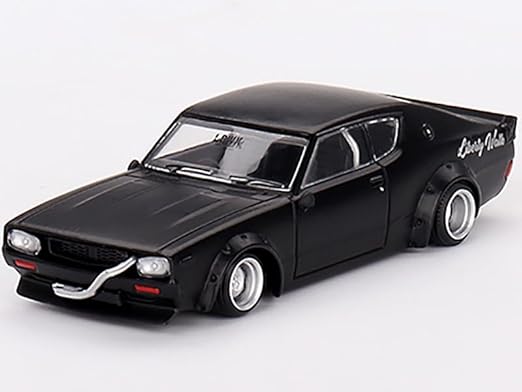 Skyline RHD (Right Hand Drive) Matt Black Kenmeri Liberty Walk Limited Edition to 6000 Pieces Worldwide 1/64 Diecast Model Car by True Scale Miniatures MGT00655