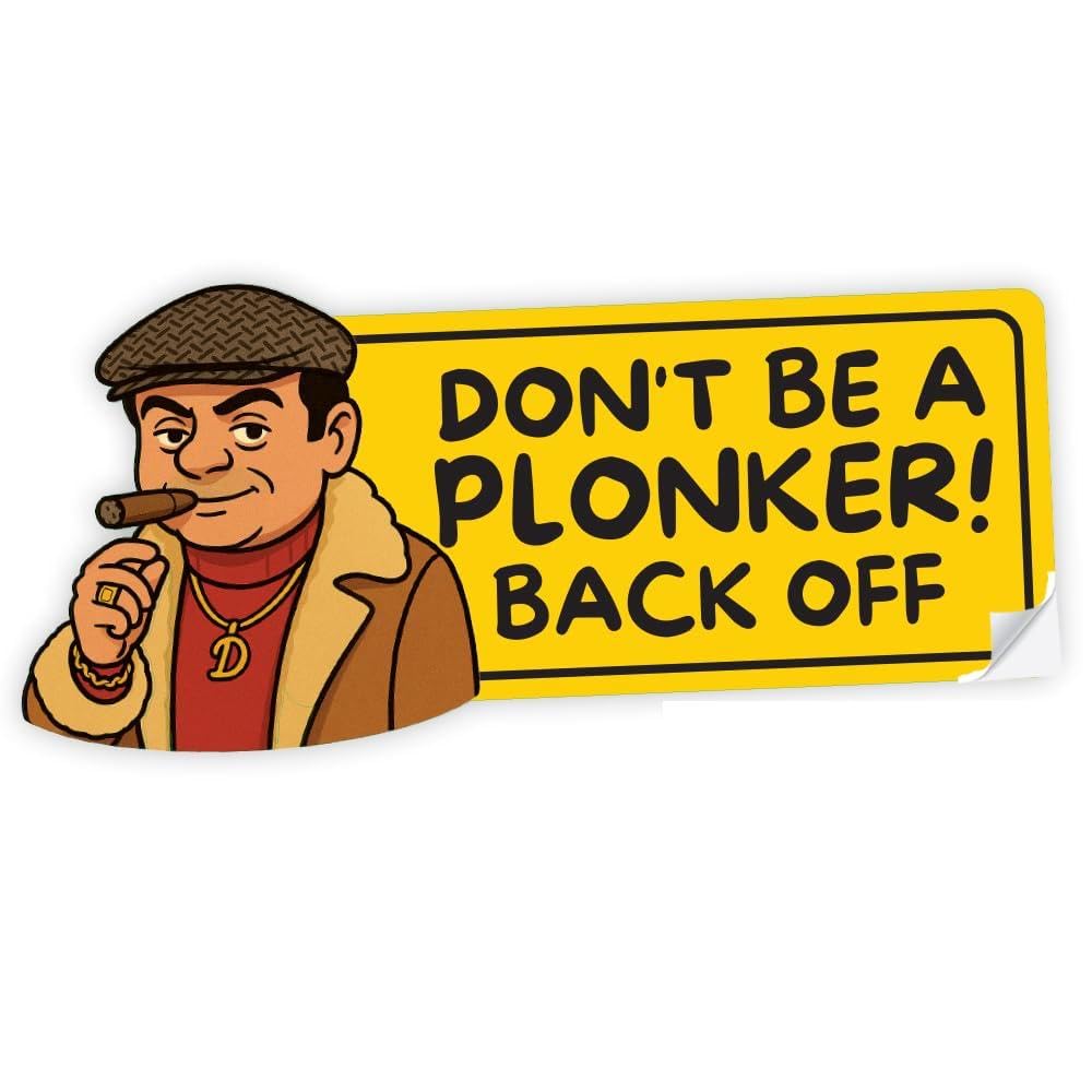 Reactive Brands Plonker Funny Bumper Stickers For Cars Vans – Novelty Vinyl Decals – 'Cushty Little Motor', 'Don’t Be A ', 'You’re Too Close' – Weatherproof & Easy To Apply (Plonker)