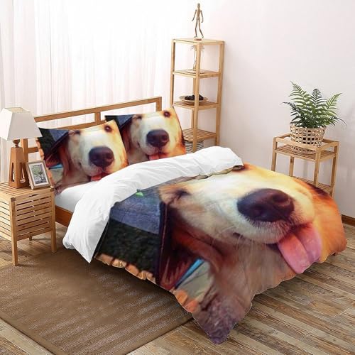 Housse de couette King chiots douce en microfibre contre le lit défait - 2
