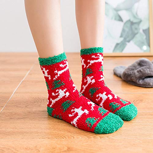 Gellwhu Christmas Fuzzy Socks for Women Girls Gifts Cute Fun Cozy Fluffy Winter Warm Slipper Xmas Holiday Socks3