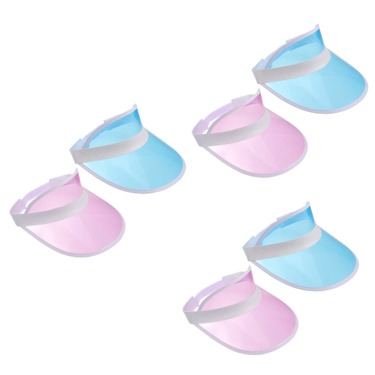 ibasenice Chapeau De Soleil Plastique pour Femmes Lot de Chapeau À Large Bord pour Plage Activités Extérieur Protection UV Réglable Rose Bleu