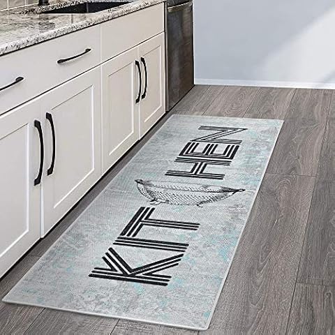 SUSSEXHOME Non Skid Washable Kitchen Mats for Floor, Ultra Thin Low Pile Runner Rug for Laundry Room, Entryway, Bathroom, Multipurpose Floor Mats - 20 x 59 Inches Cover
