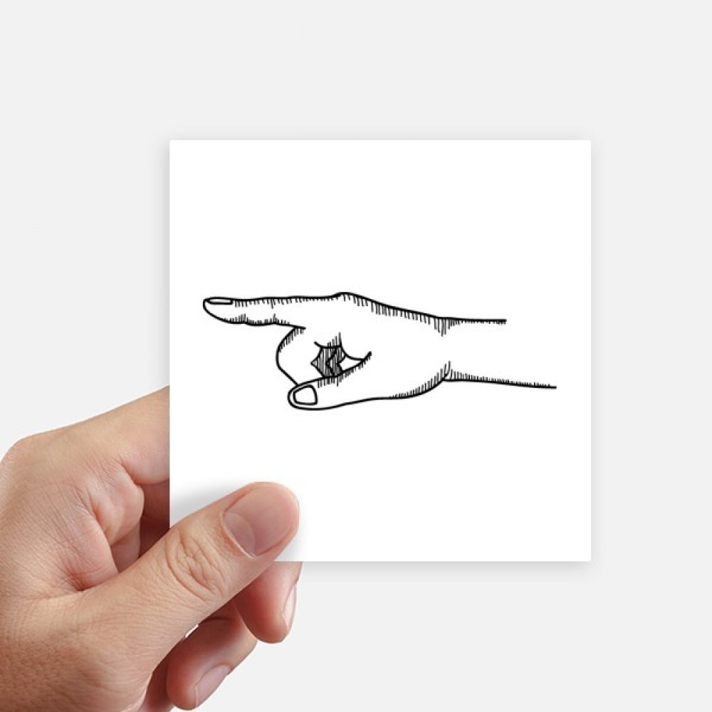 Autocollant carré stickers dessin ligne geste gauche pour déco de mur valise et pc portable 8pcs