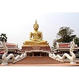Baocicco 10x6.5ft Photograhy Background for Thailand Figure of Buddha Statue Sculpture Backdrop Wedd