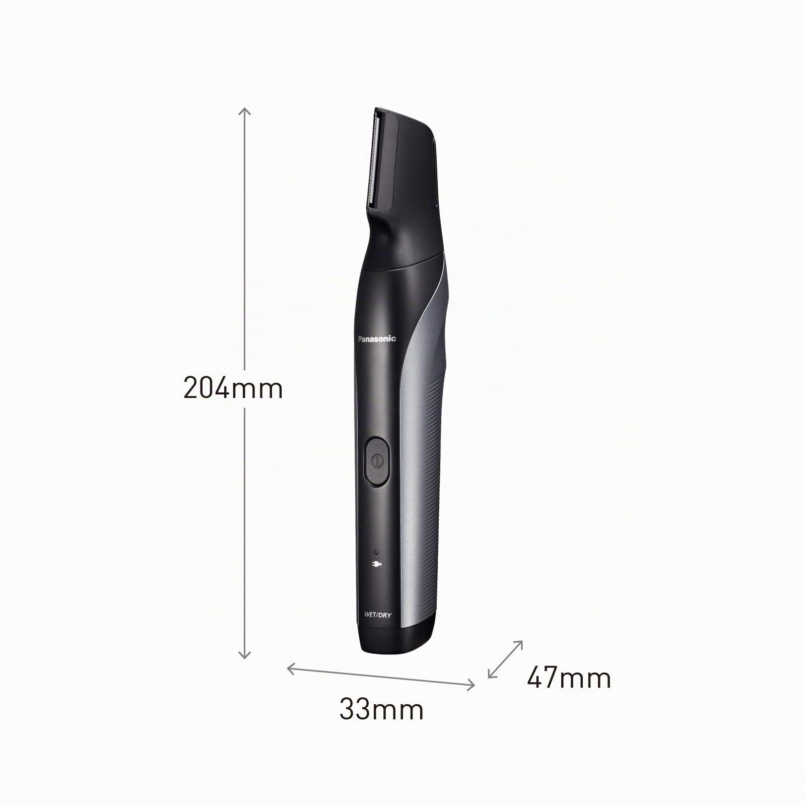 Panasonic ER-GK80-S503 Wiederaufladbarer Körperschneider für Herren (Taschenform, i-Shaper, Edelstahl, lange Akkulaufzeit, Zubehör für feine Zonen, 20 Längen, 2 Kämme und Hülle), Schwarz
