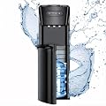 Manastin Bottom Loading Water Cooler Dispenser Hot Cold & Cool Water Dispenser for 3 or 5 Gallon Bottles, Empty Bottle Indicator, Child Safety Lock, Ideal for Office, Home, Living Room ?Elegant Black?