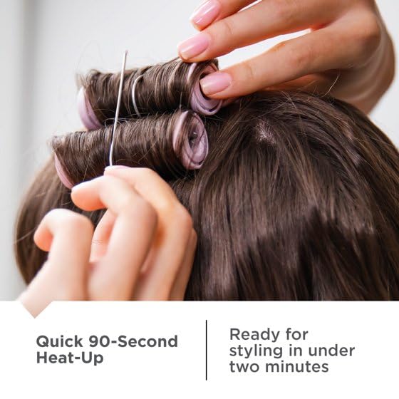 Remiington-Compact Ceramic Hot Hair Rollers - 1.25"" Travel Size Set with Anti-Static Technology, Ionic Infusion, in Sleek Black - 10 Piece Kit (Pack of 1)