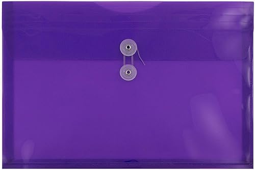 Vista 151 de Sobres de plástico con botón y cuerda, Variados Paquete de 6 colores surtidos