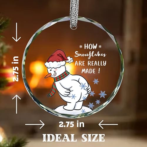 Funny Christmas Ornaments 2025,White Elephant Gifts,Stocking Stuffers for Men Women,Gag Gift for Friends Coworkers Boyfriend Family-How Snowflakes are Really Made - image 3
