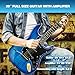 MUSTAR Electric Guitar Kit with 25W Amplifier, 39 Inch Full Size Solid Wood Electric Guitar Beginner Kits, Gig Bag, Capo, Strap, Cable, Picks, Birthday Holiday Gifts (BLUE)