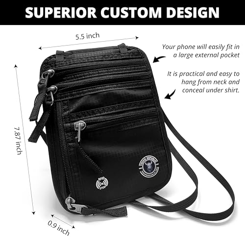 Image of Viking Republic - Neck Wallet - RFID Blocking Passport Wallet - Travel Pouch for Passports - Easy To Conceal