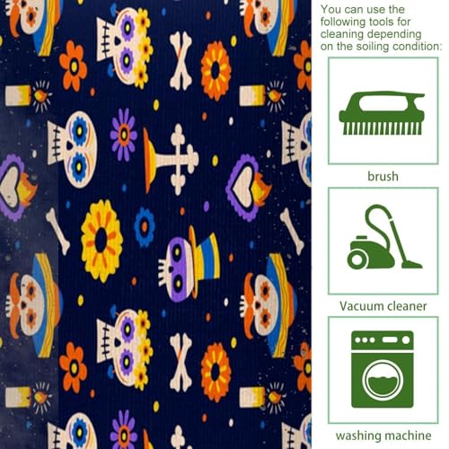 Alfombrillas de cocina absorbentes para pasillo y cuarto de lavado con calaveras 5