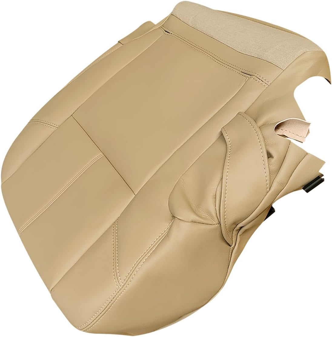 2nd Row Passenger Bottom Leather Seat Cover, Replacement Tan Passenger Side Seat Cover Compatible with Chevy Suburban 50/50 Captain Chairs/with GMC Sierra 1500 2500HD 3500HD 2007-2014