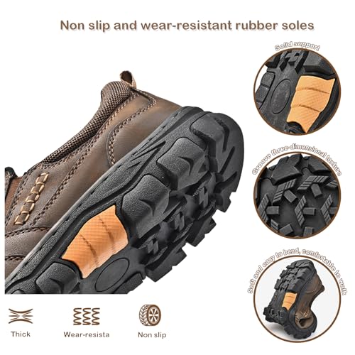 Men's Lightweight Leather Slip on Casual Loafers Breathable Non Slip Driving Walking Shoes Moccasins Business for Wedding Outdoor Hiking4