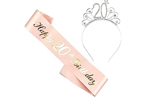 Sash & Rhinestone Tiara Set for an Enchanting 20th Birthday Celebration