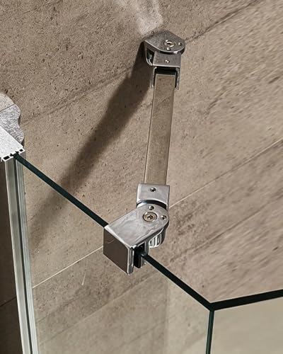 Barra de soporte de cristal para mampara de ducha con ángulo ajustable 2