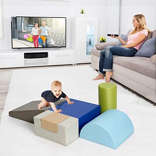 image for Costzon 6-Piece Kids Crawl and Climb Foam Play Set, Colorful Baby’s 