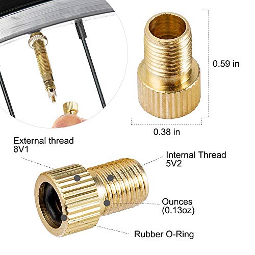 MFJUNS 5 Pcs Presta Valve Adaptors, 10 Pcs Bike Tire Caps, Bike Valve Stem Adapter for Mountain Bikes, Cars, Bike Accessories