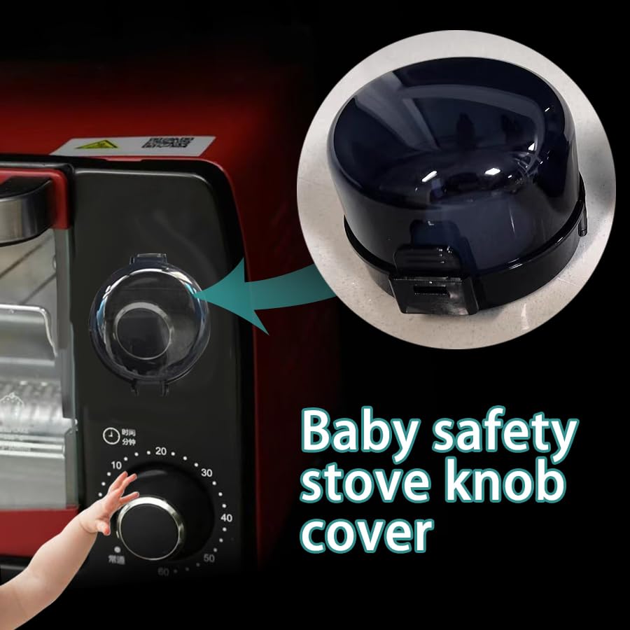 Stove Knob Safety Covers & Gas Stove Knob Locks - Childproof Oven Lock 5 Pack, Heat-Resistant ABS Stove Locks Child Safety Universal Fit Knob Covers 5 convention