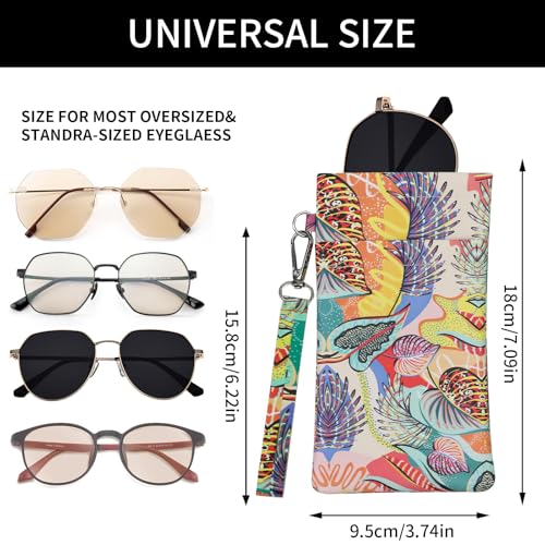 Image of Double Eyeglass Case Soft Dual Glasses Case for Women Men Travel Squeeze Top Sunglasses Cases Eyeglasses Pouch