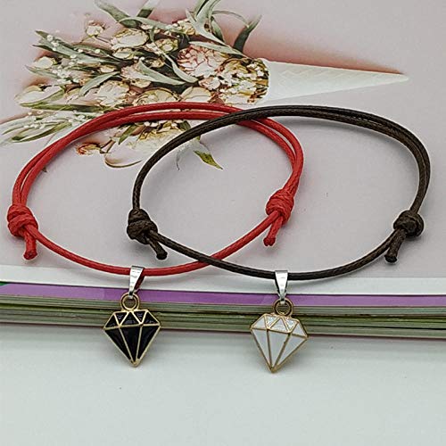 Pulseras Pareja Pulsera Costura Pulseras de Coraz�n Mujeres Lindo Gato Colgante ROM�ntico Regalo de San Valent�n para Amantes de Diamantes