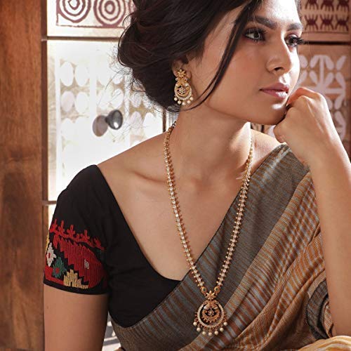 Tarinika Yellow Gold Hrida Nakshatra Cz Long Necklace Set With Peacock Design - Jewelry Set For Women Perfect For Cocktail Occasions | Traditional Indian Necklace Jewelry Set | 1 Year Warranty* #TOP4