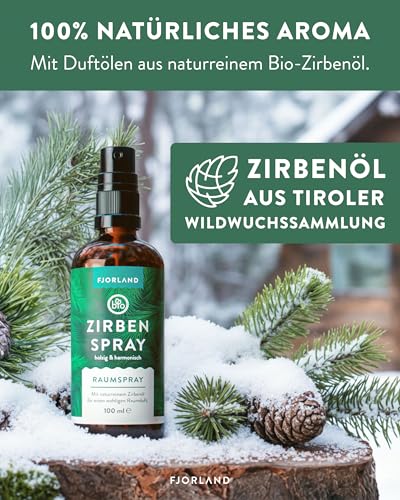 Zirbenspray Fjorland mit 100% naturreinem Zirbenöl aus Österreich 100 ml