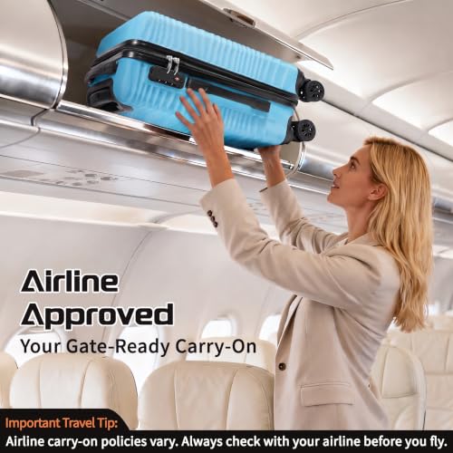 Image of Rosamo Luggage Sets 3 Piece, ABS Suitcase Set (20 /24 /28), Hardside luggage with Spinner Wheels, Travel Luggage,14x8x9 Airline Approved Carry on, Lightweight Luggage with High-Security Lock