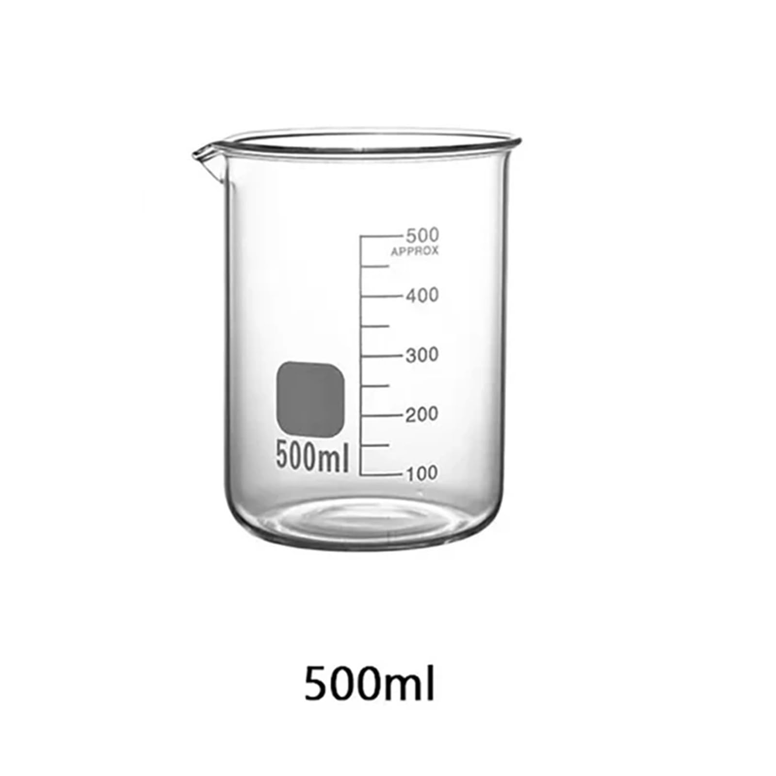 Becher in vetro borosilicato da laboratorio, becher graduati da cucina, misurino in vetro, chimico(500ml)