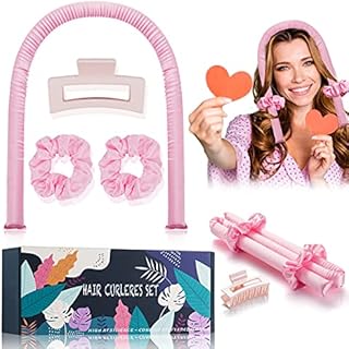 High Resilience Sponge Heatless Curling Rod Headband, Women Heatless Curls, Soft and Comfortable Sleep Silk No Heat Hair Curlers, Adjustable Wave Curling Iron Kit for DIY Styling of Long Hair