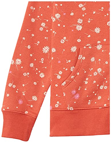 Amazon Essentials Girls' Fleece Zip-Up Hoodie Sweatshirt, Orange Floral, Medium #TOP1