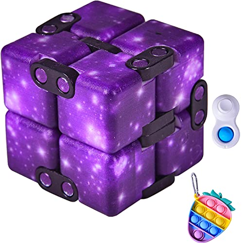 DUOPI Fidget Toys Infinity Cube, Fidget Blocks for Stress and Anxiety Relief Mini Pop Fidget Keychain it Toys, Fidget Cube Toy Relaxing Hand-Held for Adults and Kids