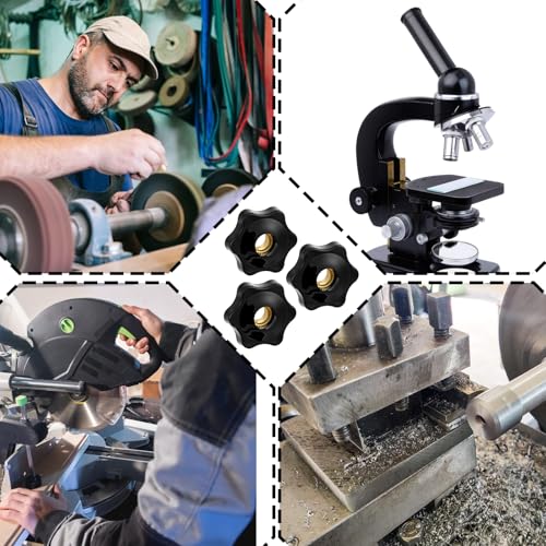 Giantree 12 Stück M8 Sterngriffmutter, Sterngriffschraube, Spannknopf mit gerändeltem Gewinde Muttern Äußerer Durchmesser 32mm für Maschinen und Anlagen Möbel Werkzeugmaschinen Fitnessgeräte