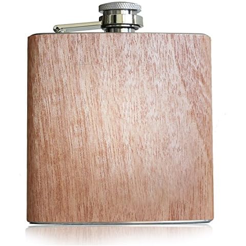 Pixelstudio Petaca de Madera de Alta Calidad, 180 ml Cover
