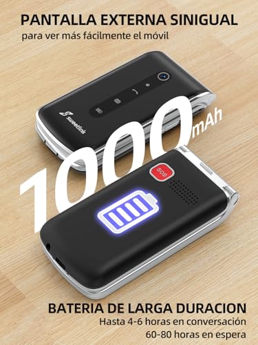 SweetLink-F1-Telefono-Movil-para-Personas-Mayores-2G-gsm-Telefonos-Moviles-con-Tapa-Teclas-Grandes-y-Volumen-Alto-Boton-SOS-Bateria-1000mAh-Doble-SIM-Contactos-con-Imagenes-Pantalla-24