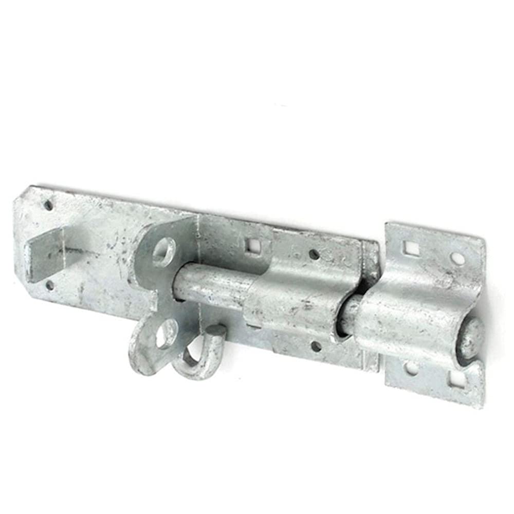 Merriway BH04255 2 A Brenton Type Heavy Duty Galvanised Rust Proof Padbolt Including Fittings, 200 mm, 8 inch, Silver