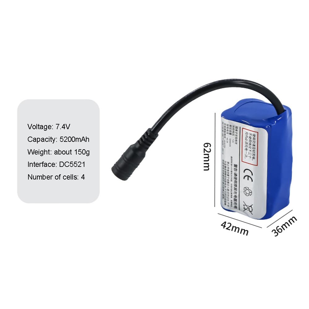 Batería para Barco de Pesca, batería para Barco de anidación RC, 7,4 V, 12 000 mAh, 15 000 mAh, 18 000 mAh, batería de Litio Recargable para Barco de anidación,7.4v,5200mAh