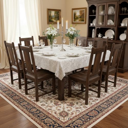 Image of APRODZ Solid Sheesham Wood Dining Table Set of 8 Seater Dinner Dinning Table with 8 Chair for Dining Furniture for Living Room Home Hotel Office Self Assembly (Brown Walnut Finish)