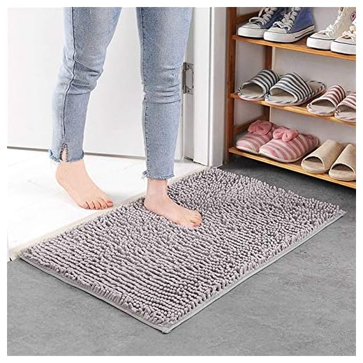 Icke-slip badmatta, Dusch uterum mattor och Mats Hög kvalitet badrum Carpet Halkskydd Bath Rug Chenille Badrum Matta Toilet dörrmatta (Color : Silvergrey, Specification : About 80x120cm)